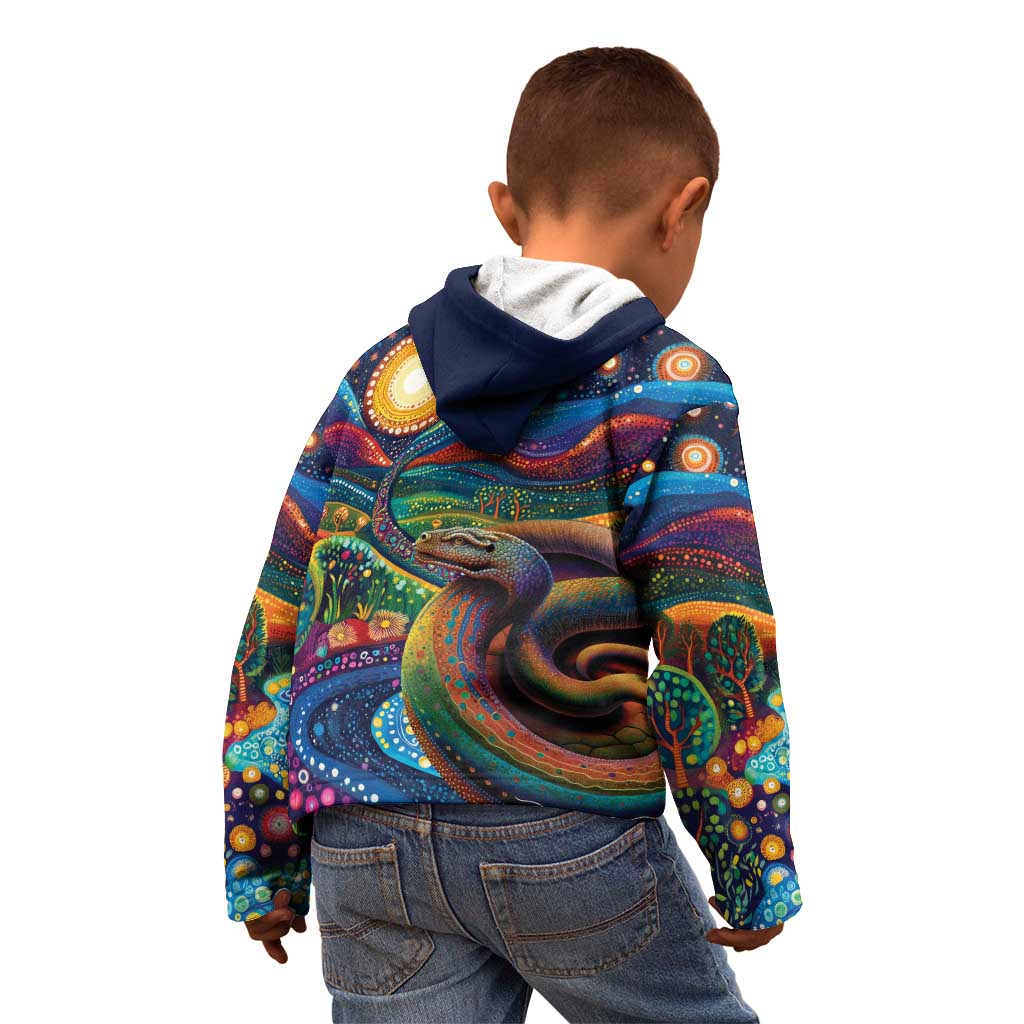 Aboriginal Dreamtime Rainbow Serpent Kid Hoodie