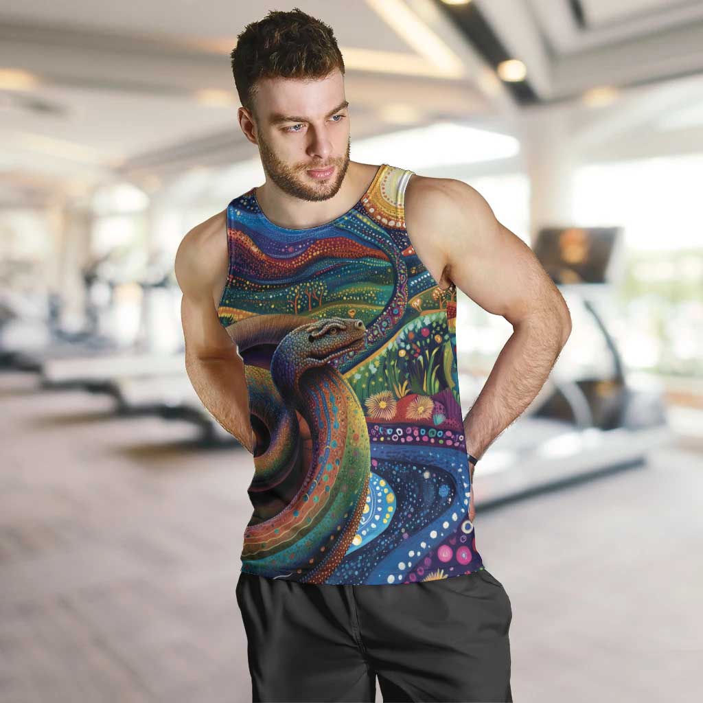 Aboriginal Dreamtime Rainbow Serpent Men Tank Top