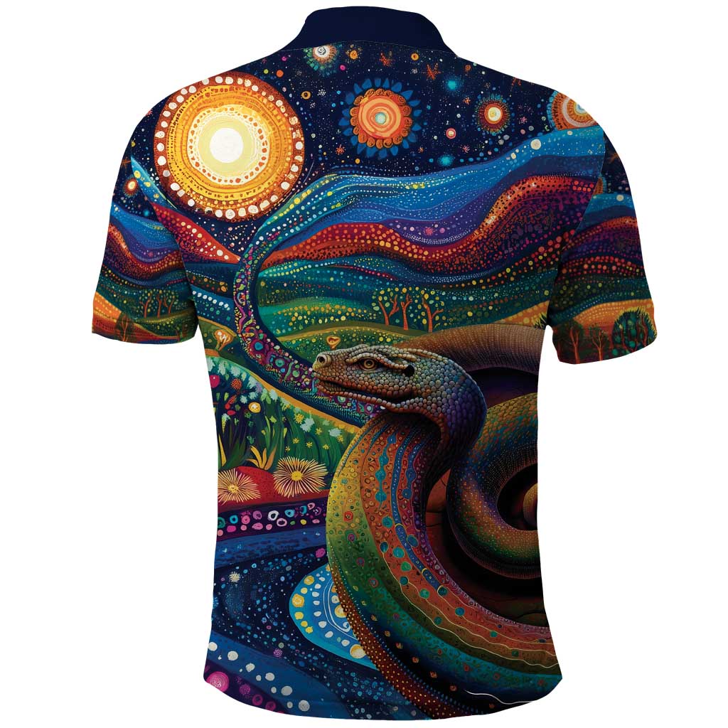 Aboriginal Dreamtime Rainbow Serpent Polo Shirt