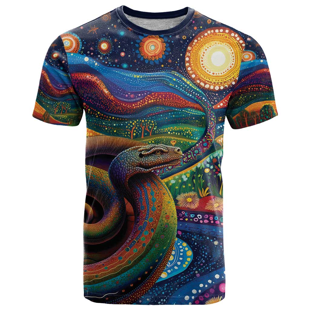 Aboriginal Dreamtime Rainbow Serpent T Shirt