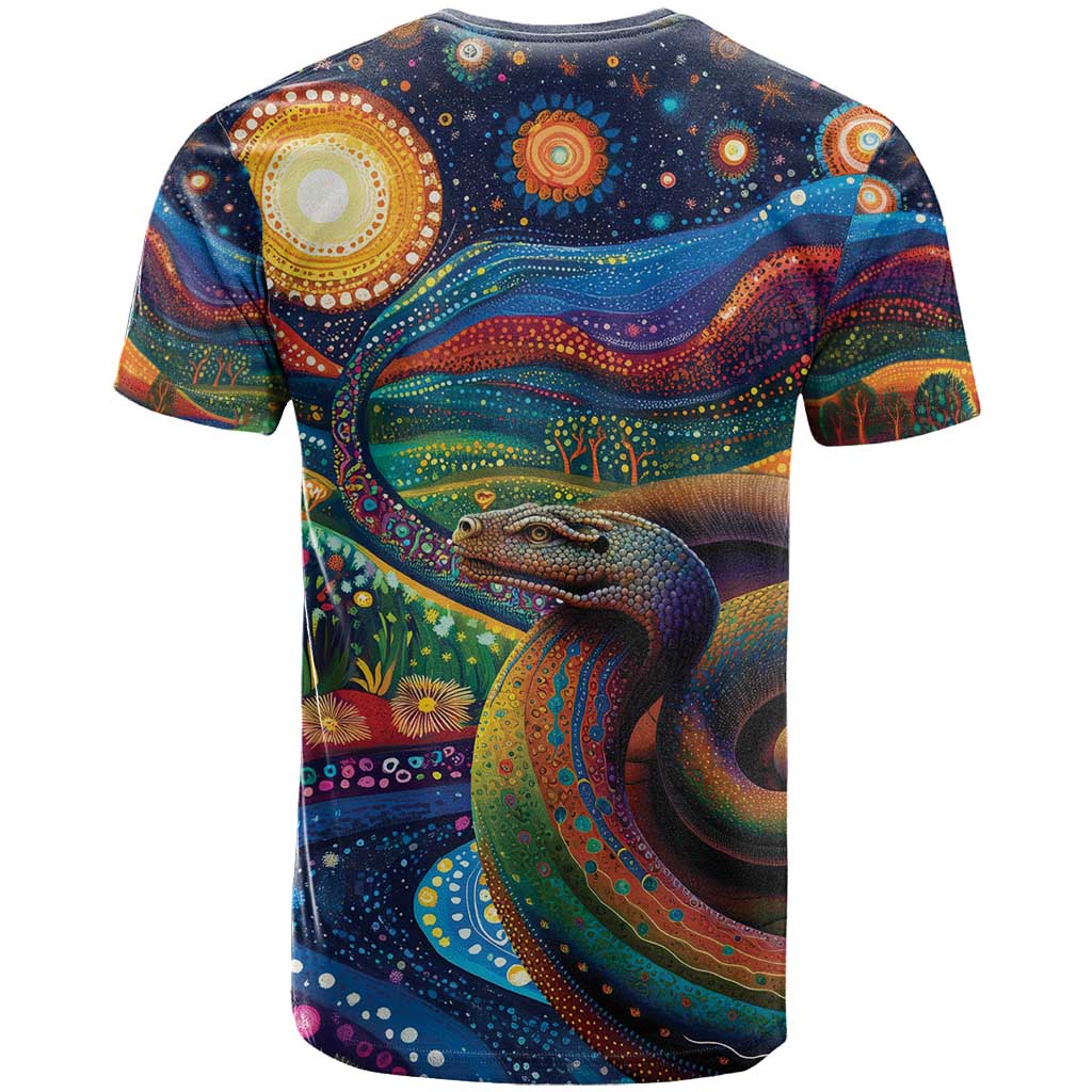 Aboriginal Dreamtime Rainbow Serpent T Shirt