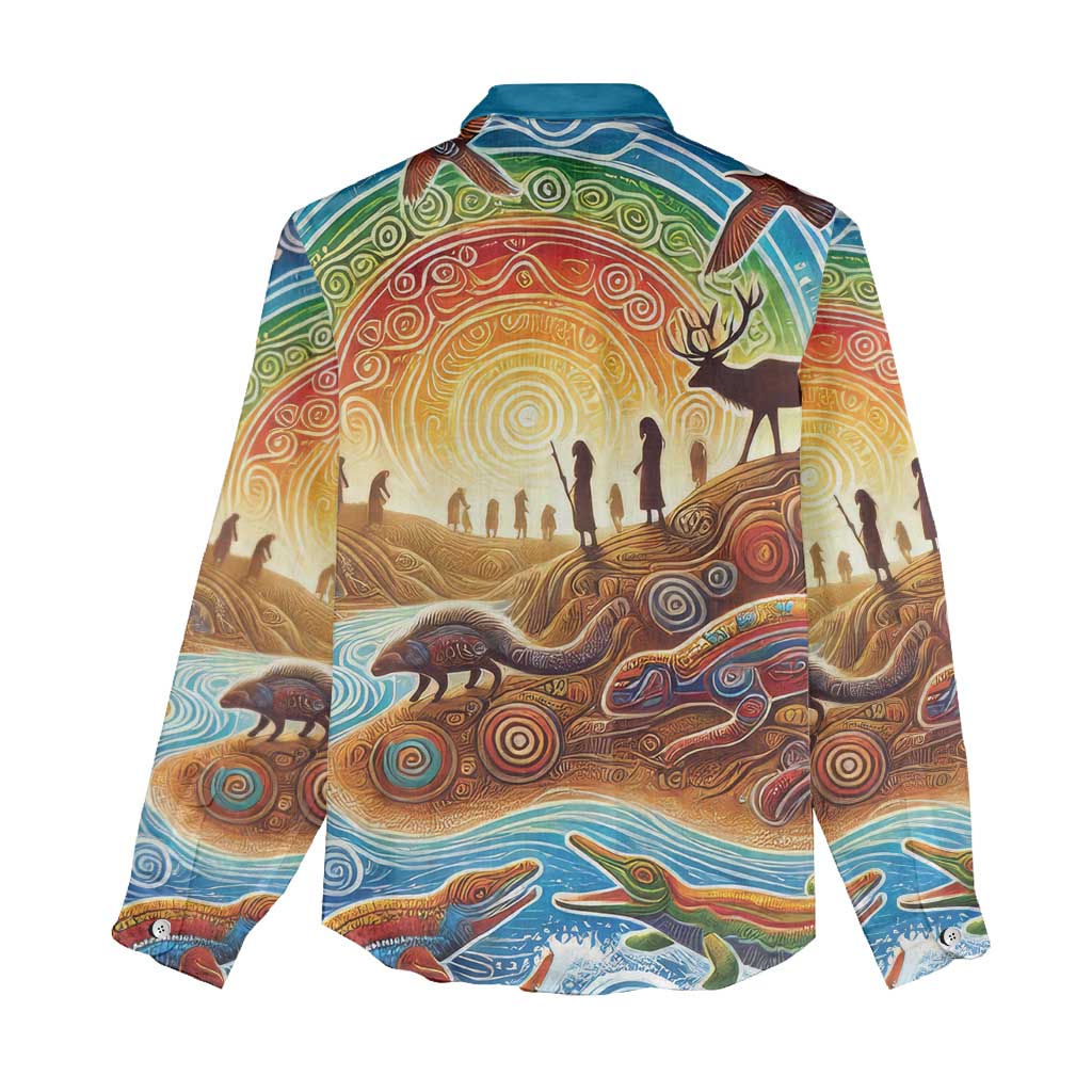 Aboriginal Dreamtime Animals Stories Women Casual Shirt