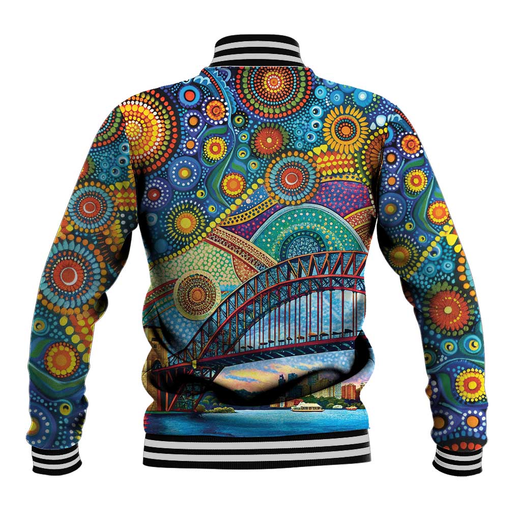 Australian Sydney Harbour Bridge Baseball Jacket Aboriginal Dot Art