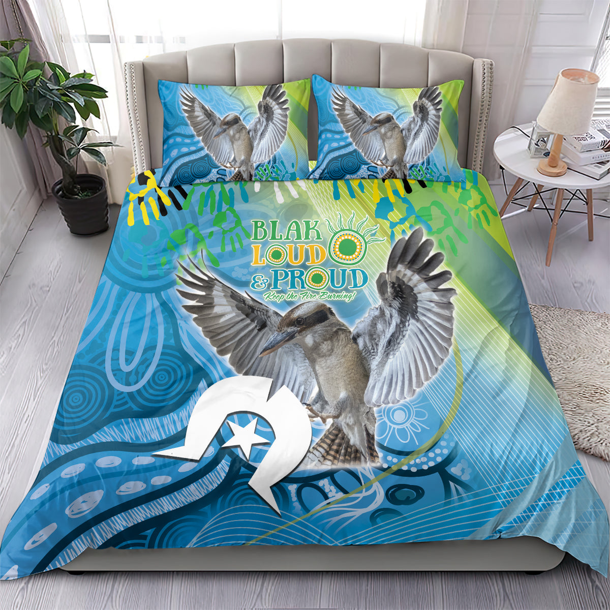 Vivid Kookaburra NAIDOC 2024 Bedding Set Aboriginal Art Style