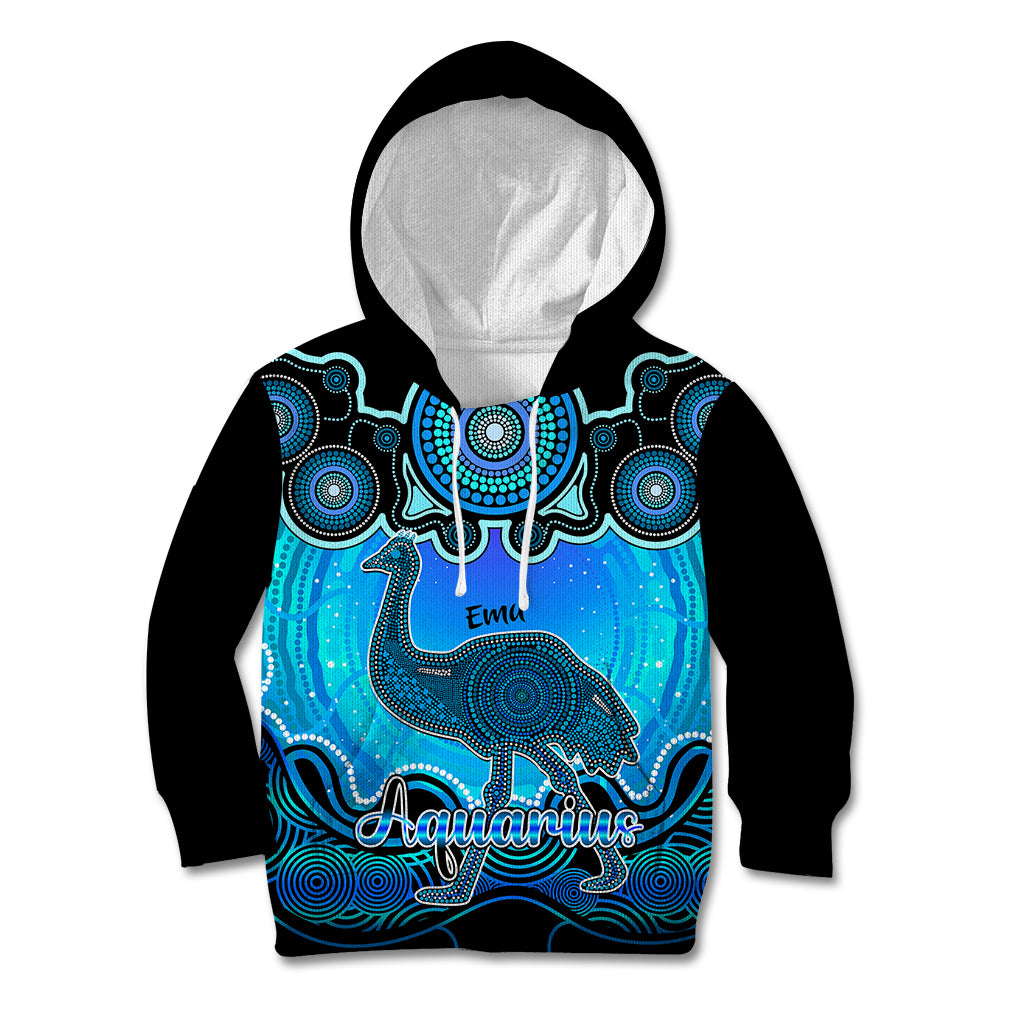 personalised-australia-aquarius-emu-zodiac-kid-hoodie-auz-astrology-aboriginal-aqua