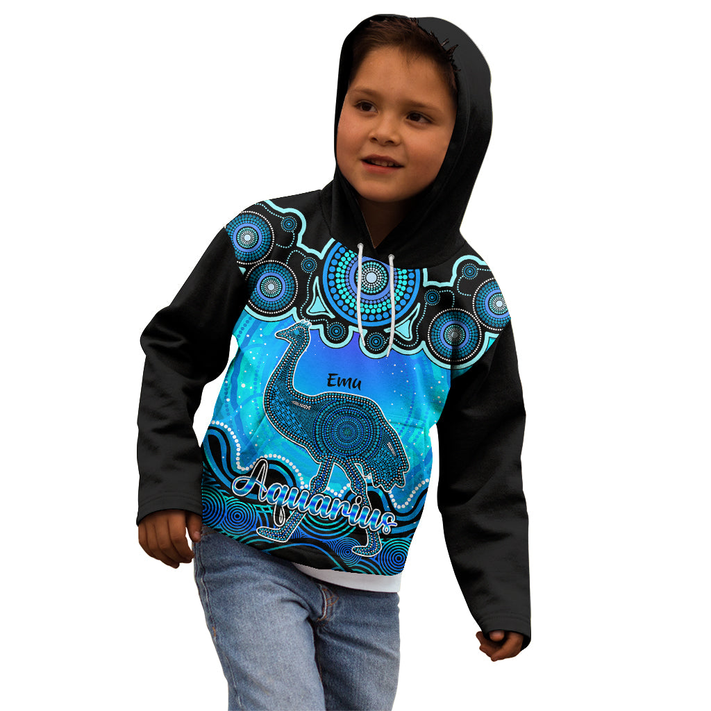 personalised-australia-aquarius-emu-zodiac-kid-hoodie-auz-astrology-aboriginal-aqua