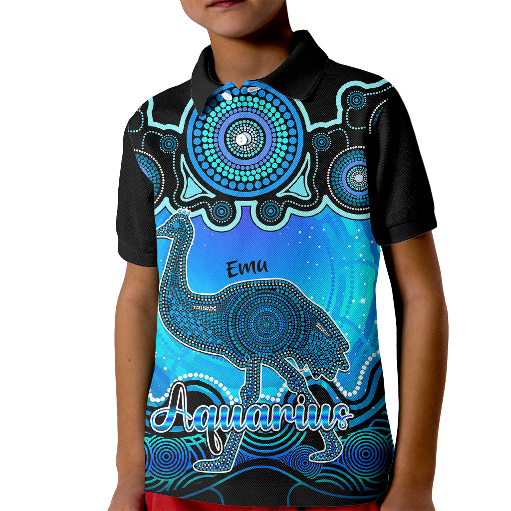 personalised-australia-aquarius-emu-zodiac-kid-polo-shirt-auz-astrology-aboriginal-aqua