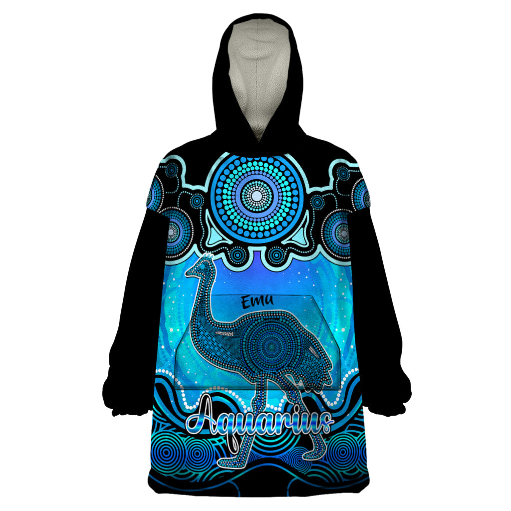 personalised-australia-aquarius-emu-zodiac-wearable-blanket-hoodie-auz-astrology-aboriginal-aqua