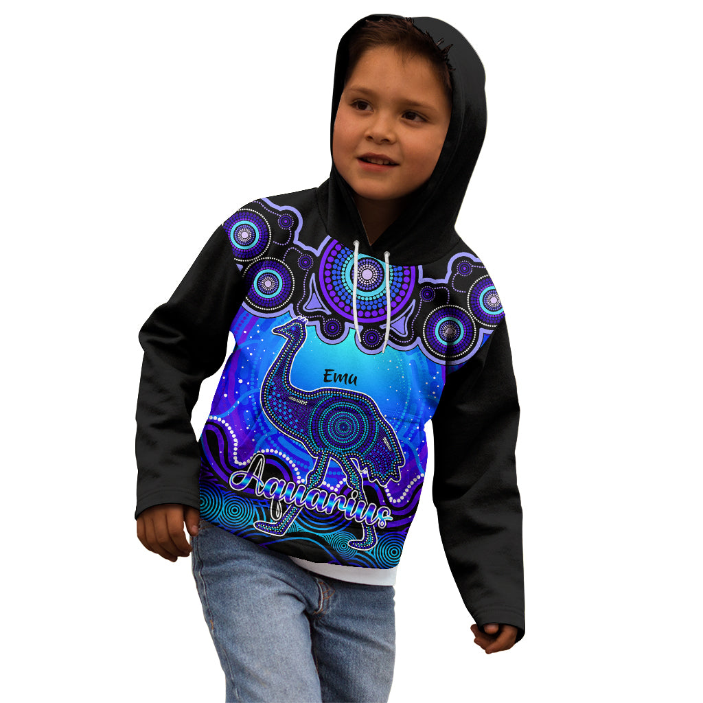 personalised-australia-aquarius-emu-zodiac-kid-hoodie-auz-astrology-aboriginal-blue