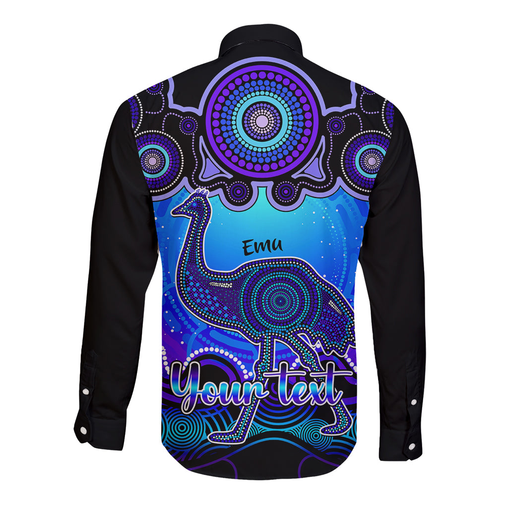 personalised-australia-aquarius-emu-zodiac-long-sleeve-button-shirt-auz-astrology-aboriginal-blue