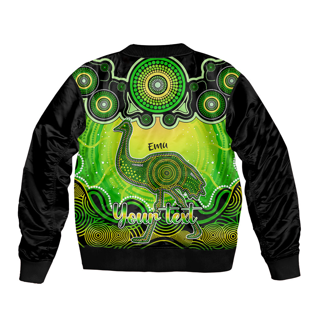 personalised-australia-aquarius-emu-zodiac-bomber-jacket-auz-astrology-aboriginal-green