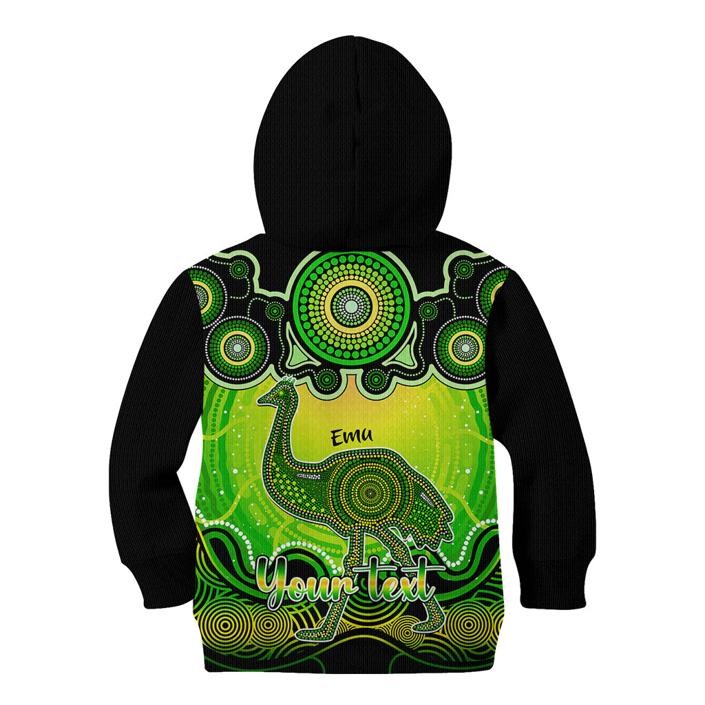 personalised-australia-aquarius-emu-zodiac-kid-hoodie-auz-astrology-aboriginal-green