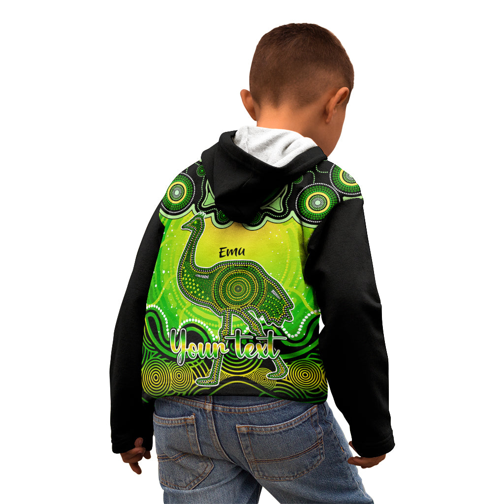 personalised-australia-aquarius-emu-zodiac-kid-hoodie-auz-astrology-aboriginal-green