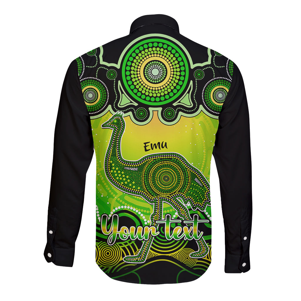 personalised-australia-aquarius-emu-zodiac-long-sleeve-button-shirt-auz-astrology-aboriginal-green