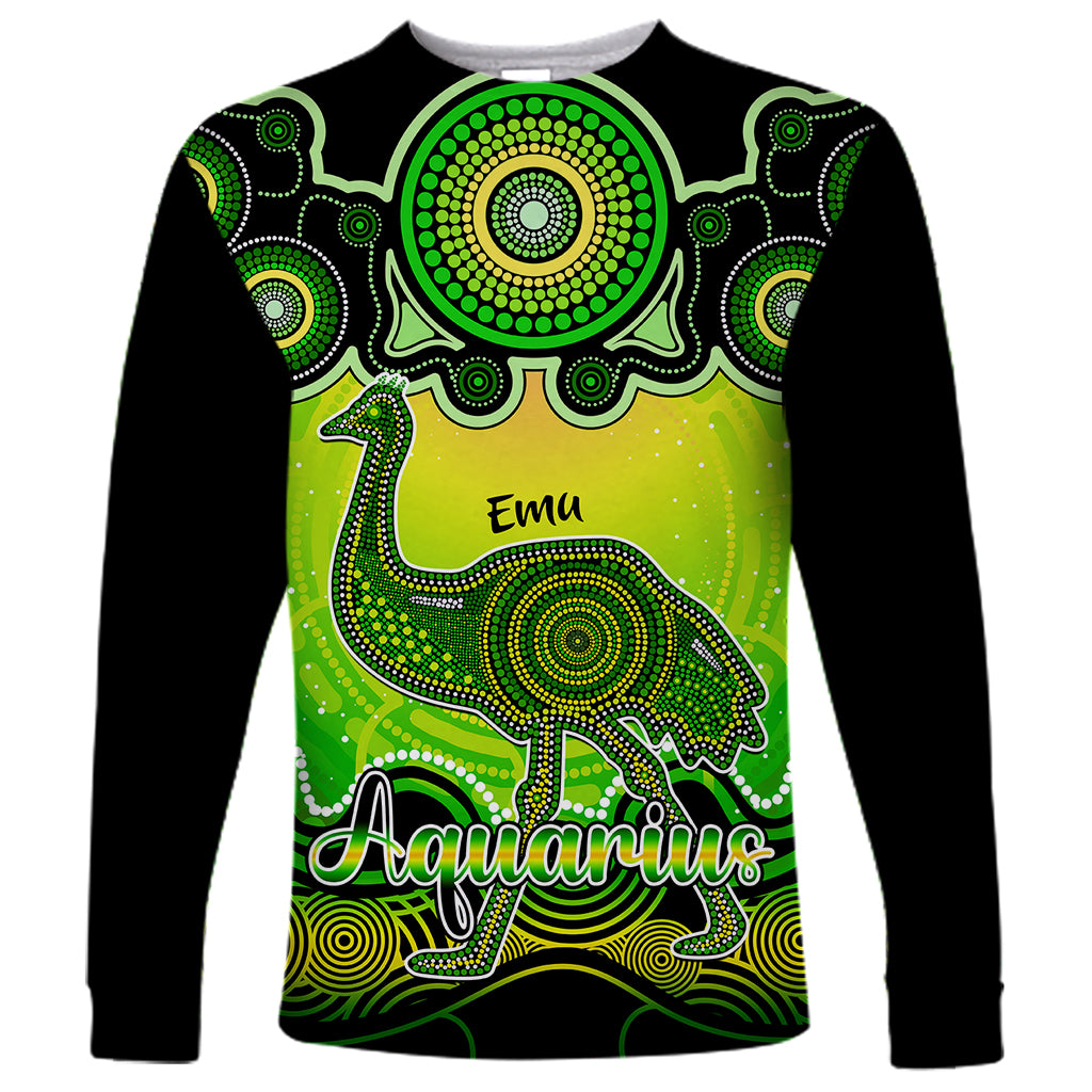 personalised-australia-aquarius-emu-zodiac-long-sleeve-shirt-auz-astrology-aboriginal-green