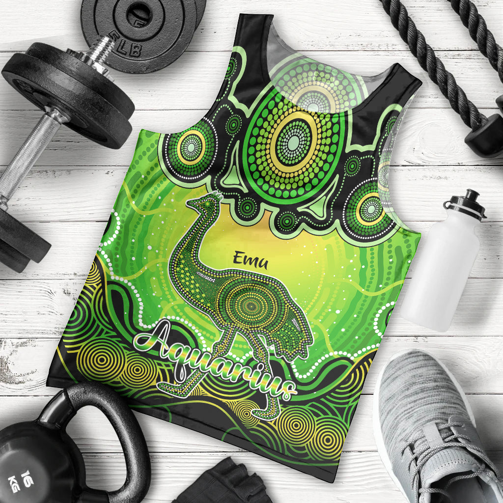 personalised-australia-aquarius-emu-zodiac-men-tank-top-auz-astrology-aboriginal-green