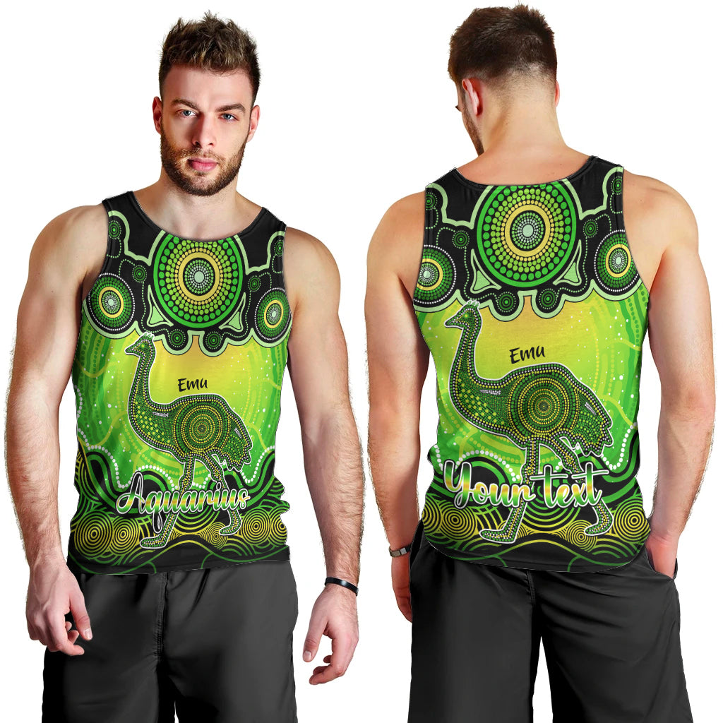 personalised-australia-aquarius-emu-zodiac-men-tank-top-auz-astrology-aboriginal-green