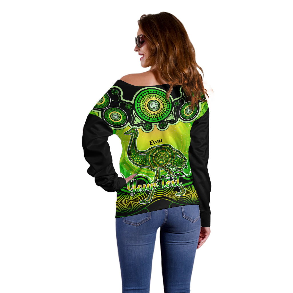 personalised-australia-aquarius-emu-zodiac-off-shoulder-sweater-auz-astrology-aboriginal-green