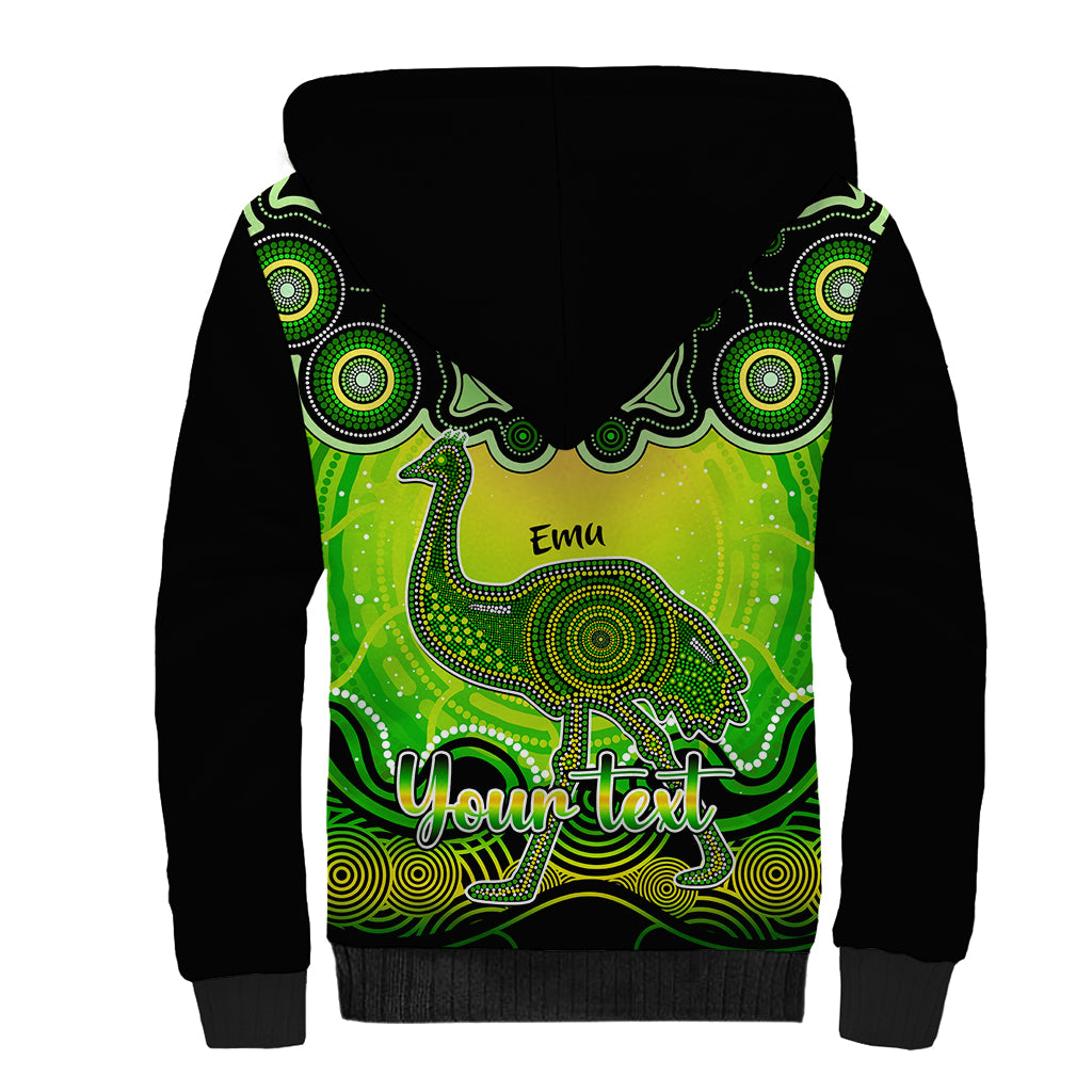 personalised-australia-aquarius-emu-zodiac-sherpa-hoodie-auz-astrology-aboriginal-green