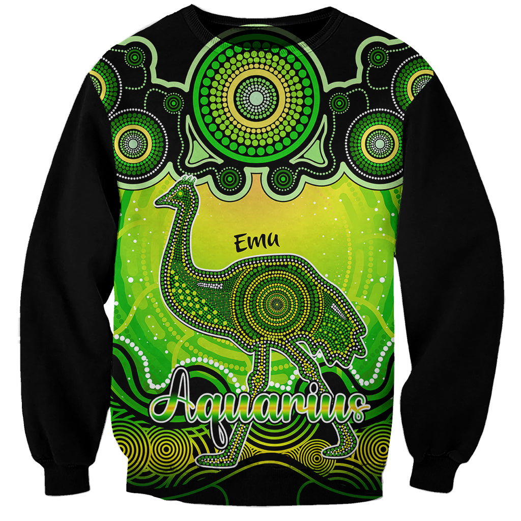 personalised-australia-aquarius-emu-zodiac-sweatshirt-auz-astrology-aboriginal-green