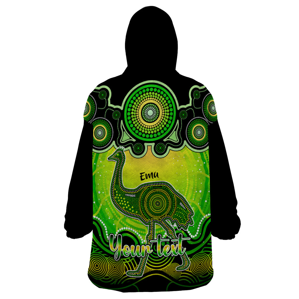 personalised-australia-aquarius-emu-zodiac-wearable-blanket-hoodie-auz-astrology-aboriginal-green