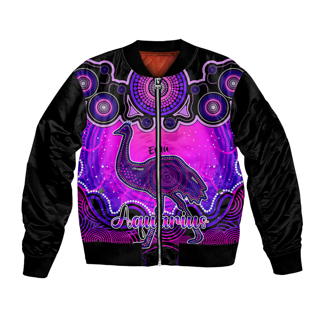 personalised-australia-aquarius-emu-zodiac-bomber-jacket-auz-astrology-aboriginal-magenta