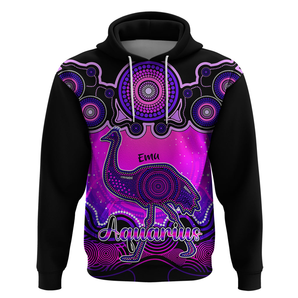 personalised-australia-aquarius-emu-zodiac-hoodie-auz-astrology-aboriginal-magenta