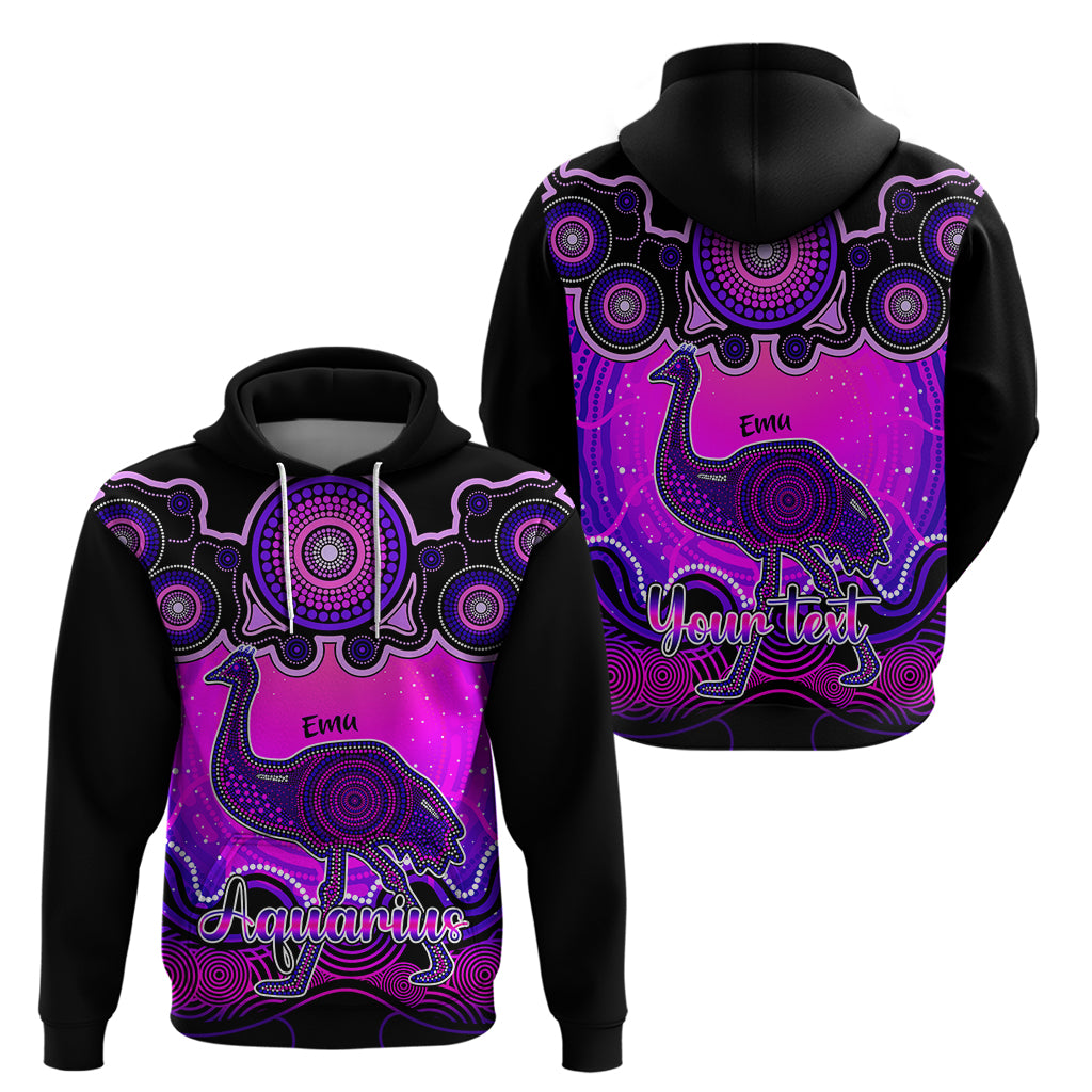 personalised-australia-aquarius-emu-zodiac-hoodie-auz-astrology-aboriginal-magenta