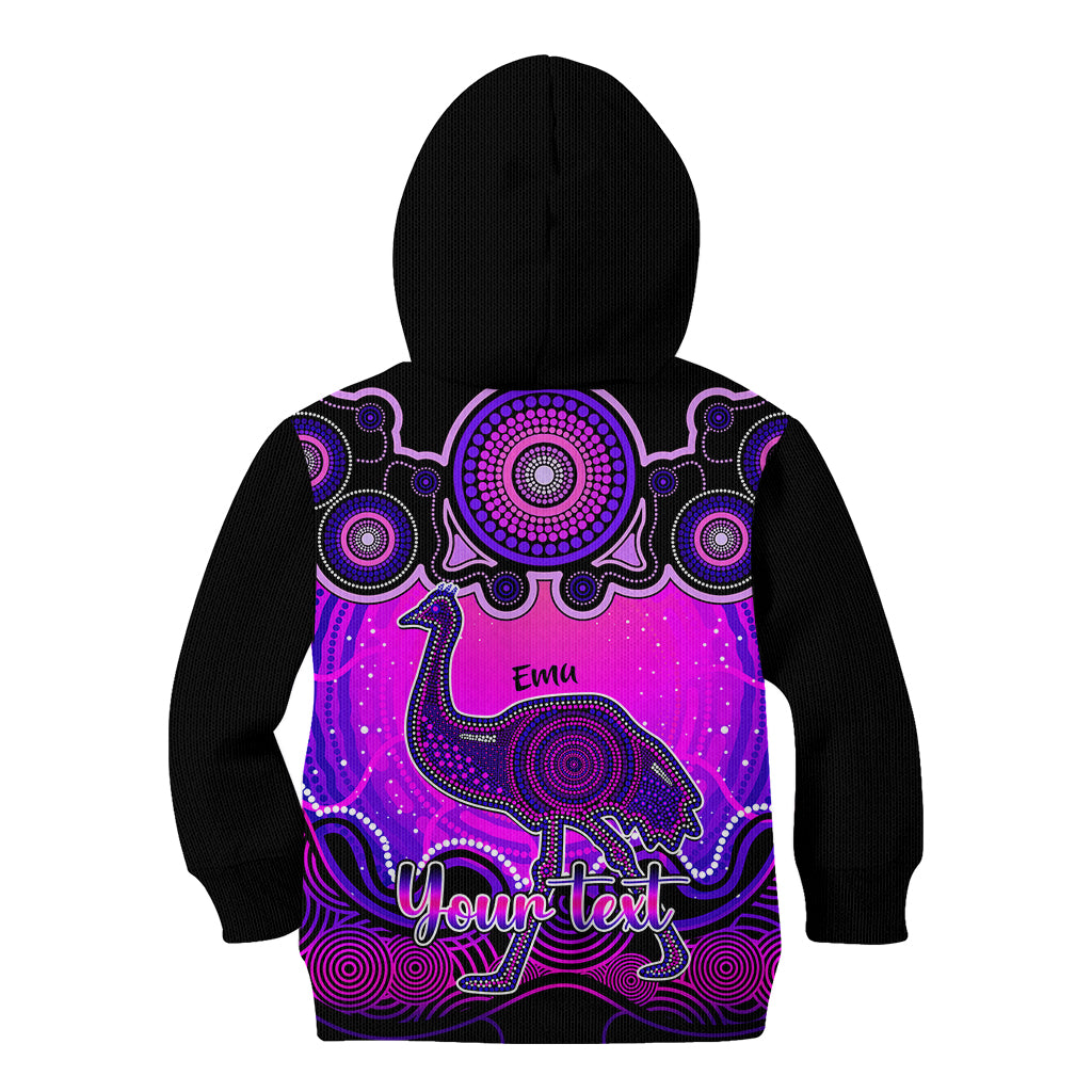 personalised-australia-aquarius-emu-zodiac-kid-hoodie-auz-astrology-aboriginal-magenta