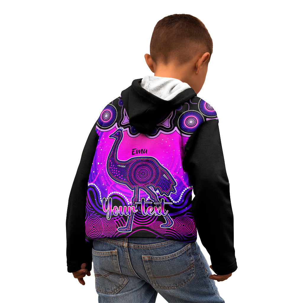 personalised-australia-aquarius-emu-zodiac-kid-hoodie-auz-astrology-aboriginal-magenta