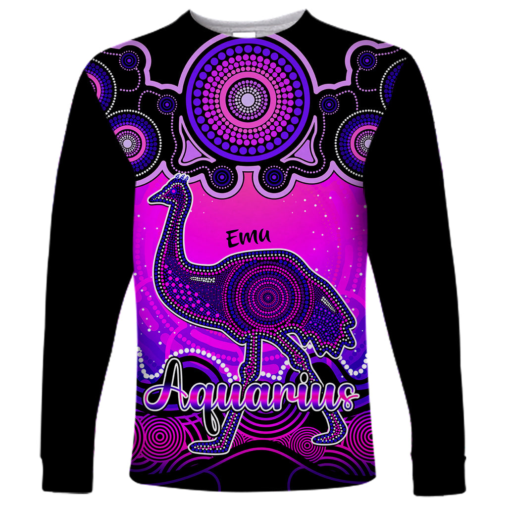 personalised-australia-aquarius-emu-zodiac-long-sleeve-shirt-auz-astrology-aboriginal-magenta