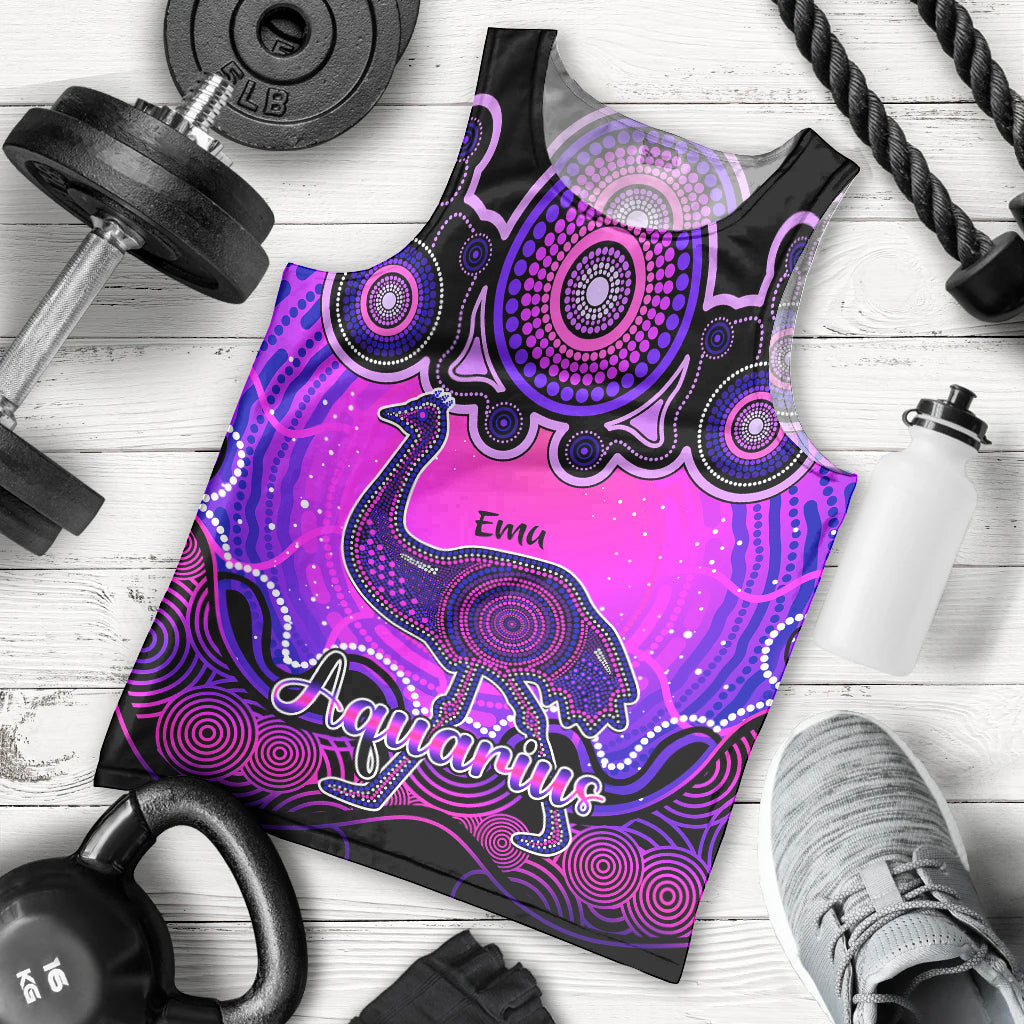 personalised-australia-aquarius-emu-zodiac-men-tank-top-auz-astrology-aboriginal-magenta