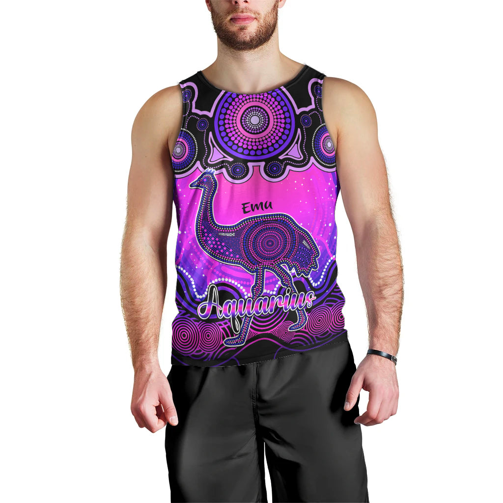 personalised-australia-aquarius-emu-zodiac-men-tank-top-auz-astrology-aboriginal-magenta