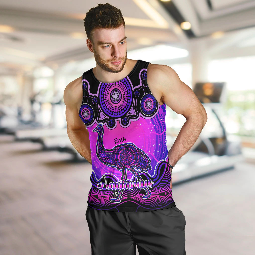 personalised-australia-aquarius-emu-zodiac-men-tank-top-auz-astrology-aboriginal-magenta