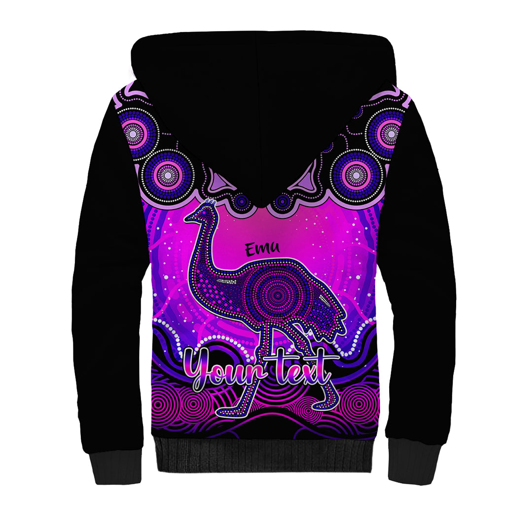 personalised-australia-aquarius-emu-zodiac-sherpa-hoodie-auz-astrology-aboriginal-magenta