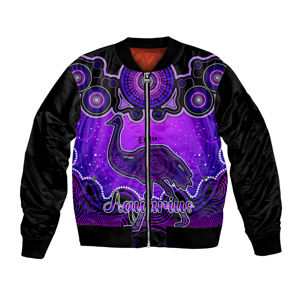 personalised-australia-aquarius-emu-zodiac-bomber-jacket-auz-astrology-aboriginal-purple