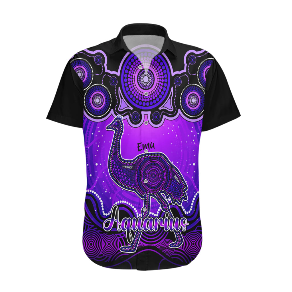 personalised-australia-aquarius-emu-zodiac-hawaiian-shirt-auz-astrology-aboriginal-purple