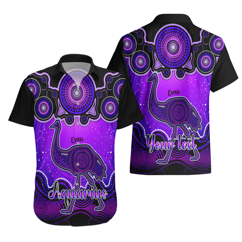 personalised-australia-aquarius-emu-zodiac-hawaiian-shirt-auz-astrology-aboriginal-purple