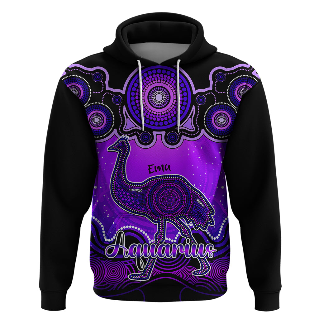 personalised-australia-aquarius-emu-zodiac-hoodie-auz-astrology-aboriginal-purple