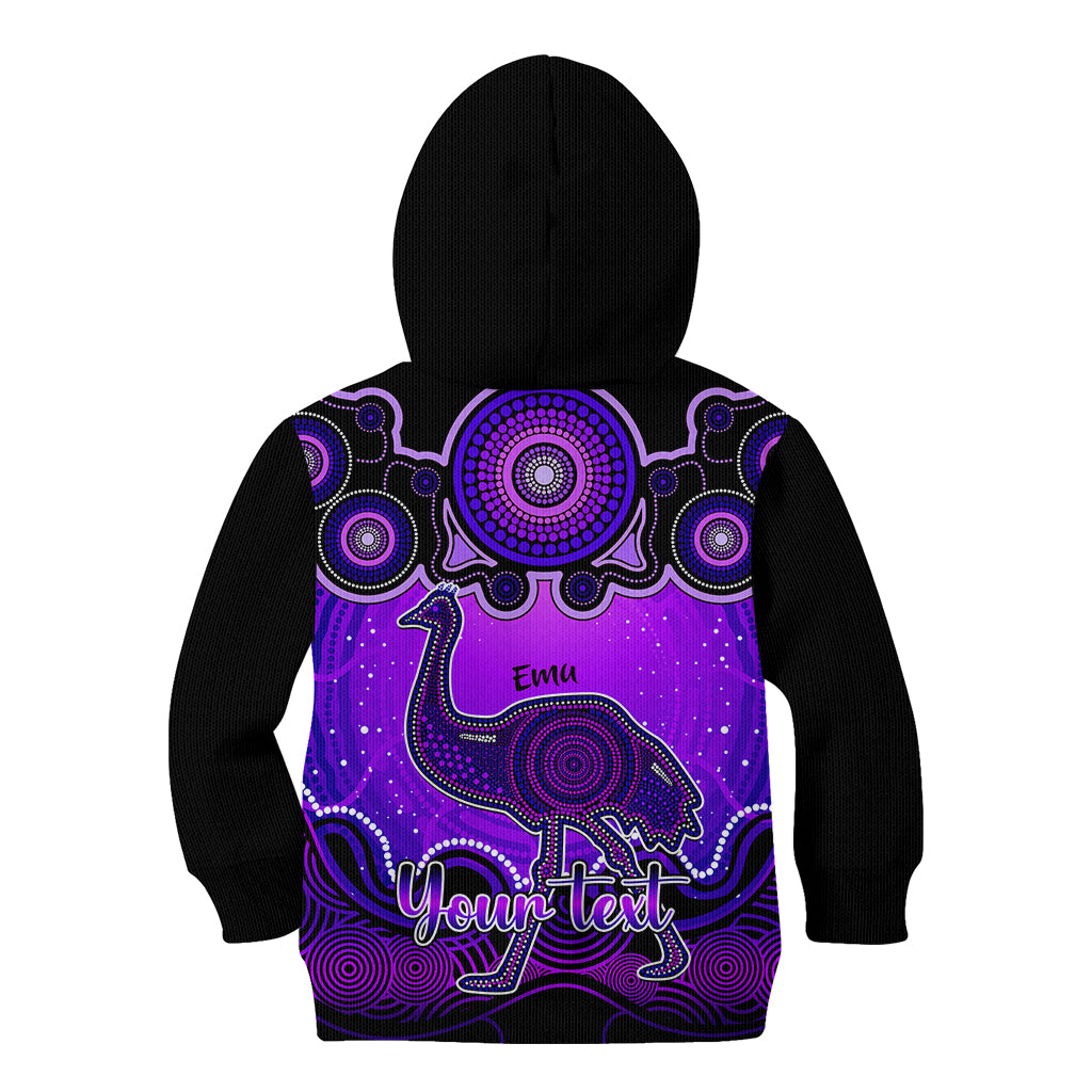 personalised-australia-aquarius-emu-zodiac-kid-hoodie-auz-astrology-aboriginal-purple