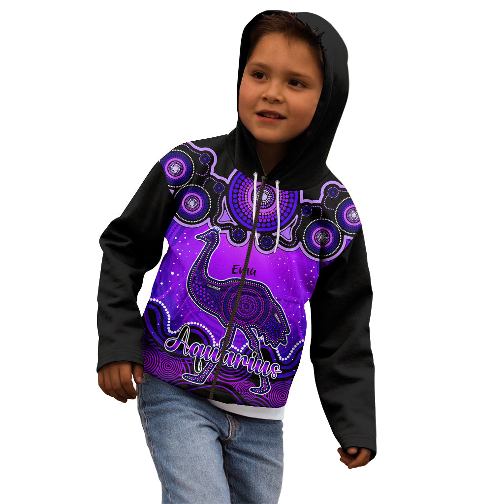 personalised-australia-aquarius-emu-zodiac-kid-hoodie-auz-astrology-aboriginal-purple