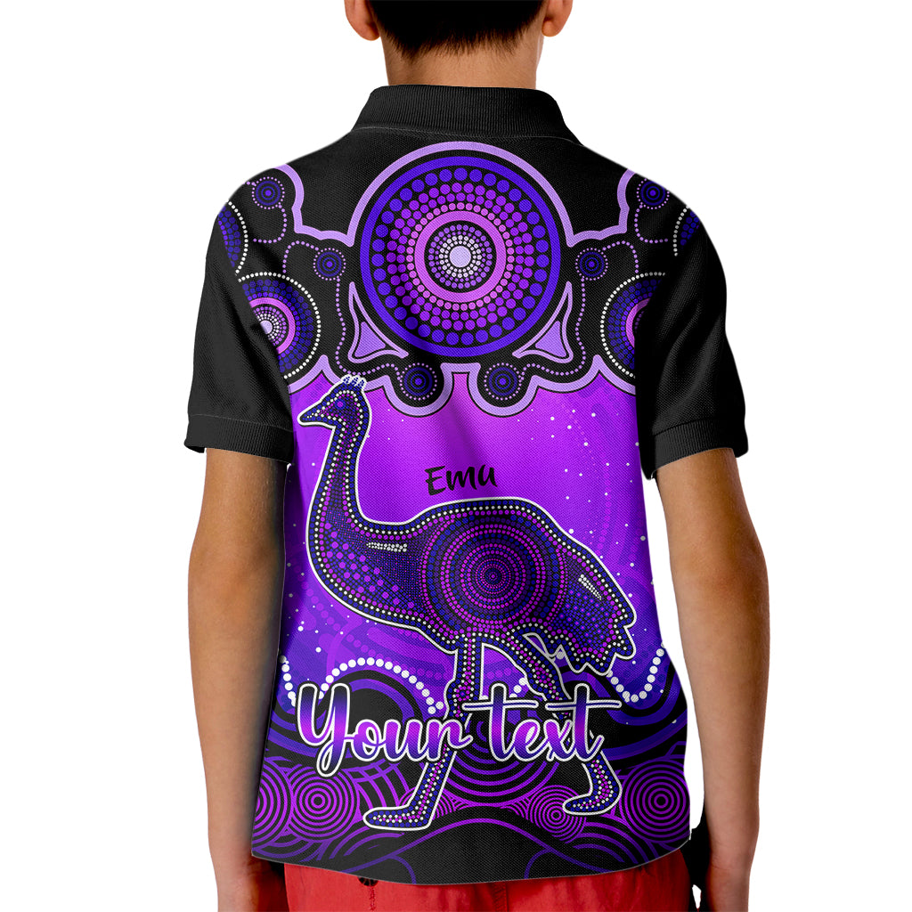 personalised-australia-aquarius-emu-zodiac-kid-polo-shirt-auz-astrology-aboriginal-purple