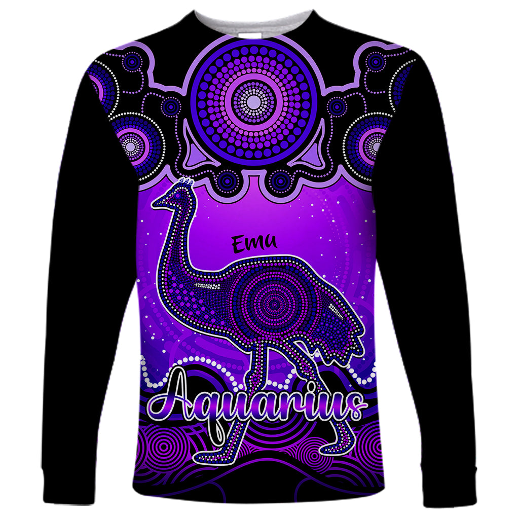 personalised-australia-aquarius-emu-zodiac-long-sleeve-shirt-auz-astrology-aboriginal-purple