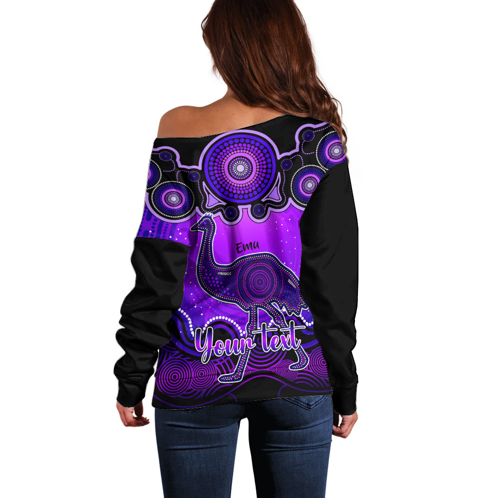 personalised-australia-aquarius-emu-zodiac-off-shoulder-sweater-auz-astrology-aboriginal-purple