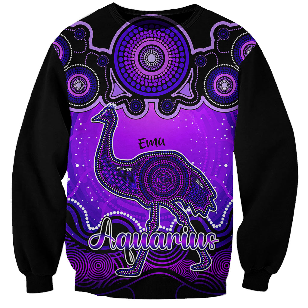 personalised-australia-aquarius-emu-zodiac-sweatshirt-auz-astrology-aboriginal-purple