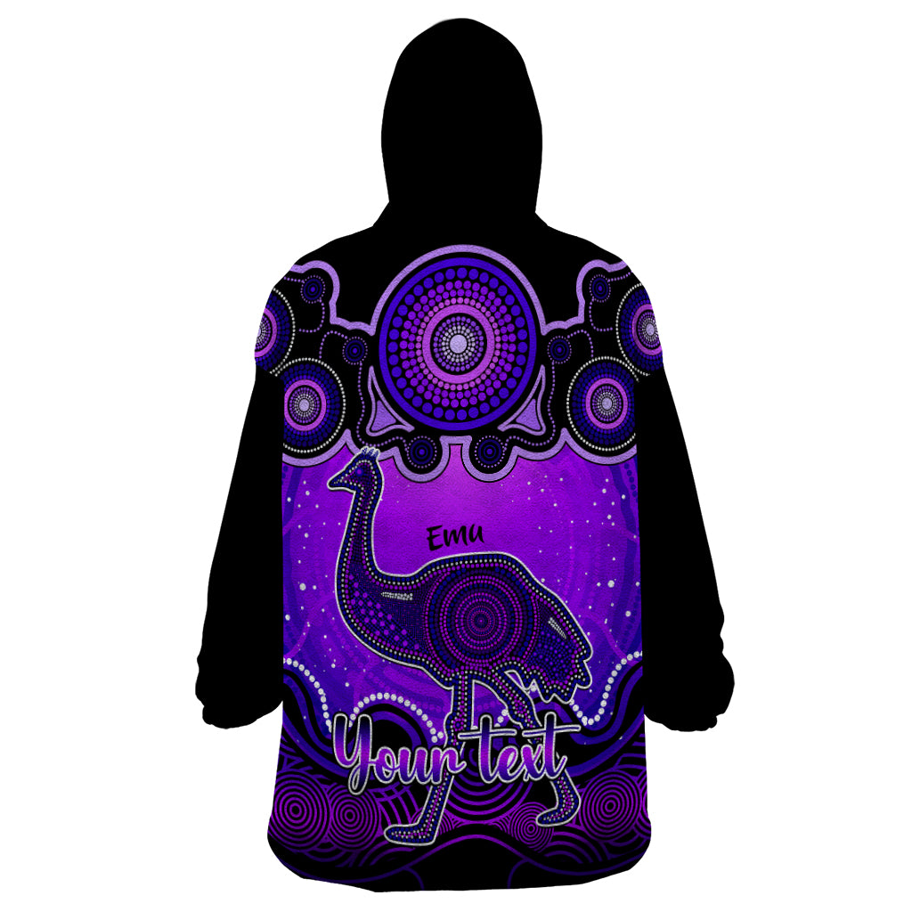 personalised-australia-aquarius-emu-zodiac-wearable-blanket-hoodie-auz-astrology-aboriginal-purple