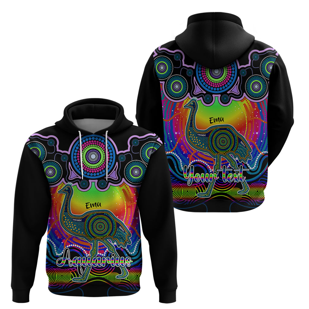 personalised-australia-aquarius-emu-zodiac-hoodie-auz-astrology-aboriginal-rainbow