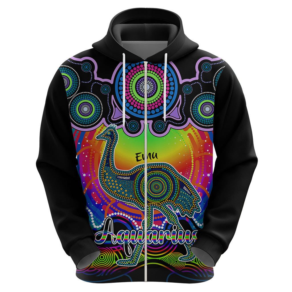 personalised-australia-aquarius-emu-zodiac-hoodie-auz-astrology-aboriginal-rainbow