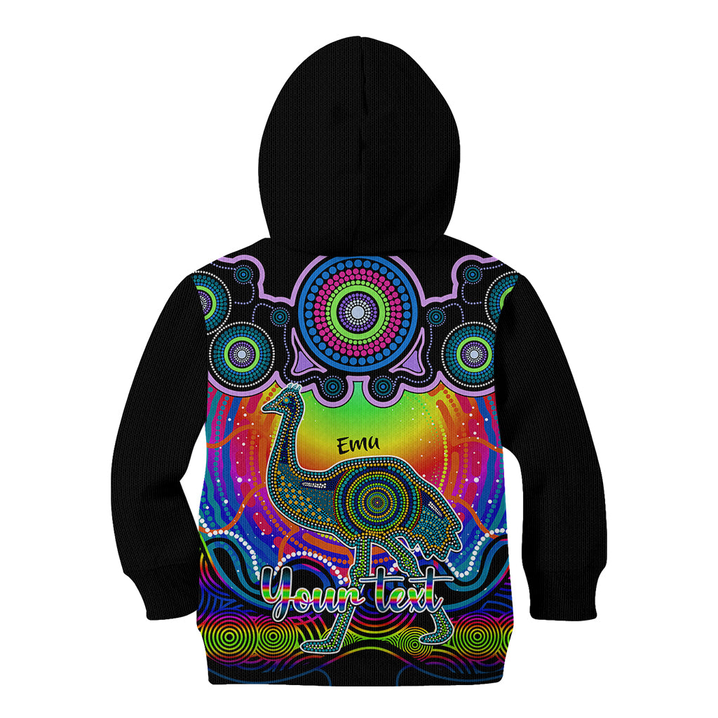 personalised-australia-aquarius-emu-zodiac-kid-hoodie-auz-astrology-aboriginal-rainbow