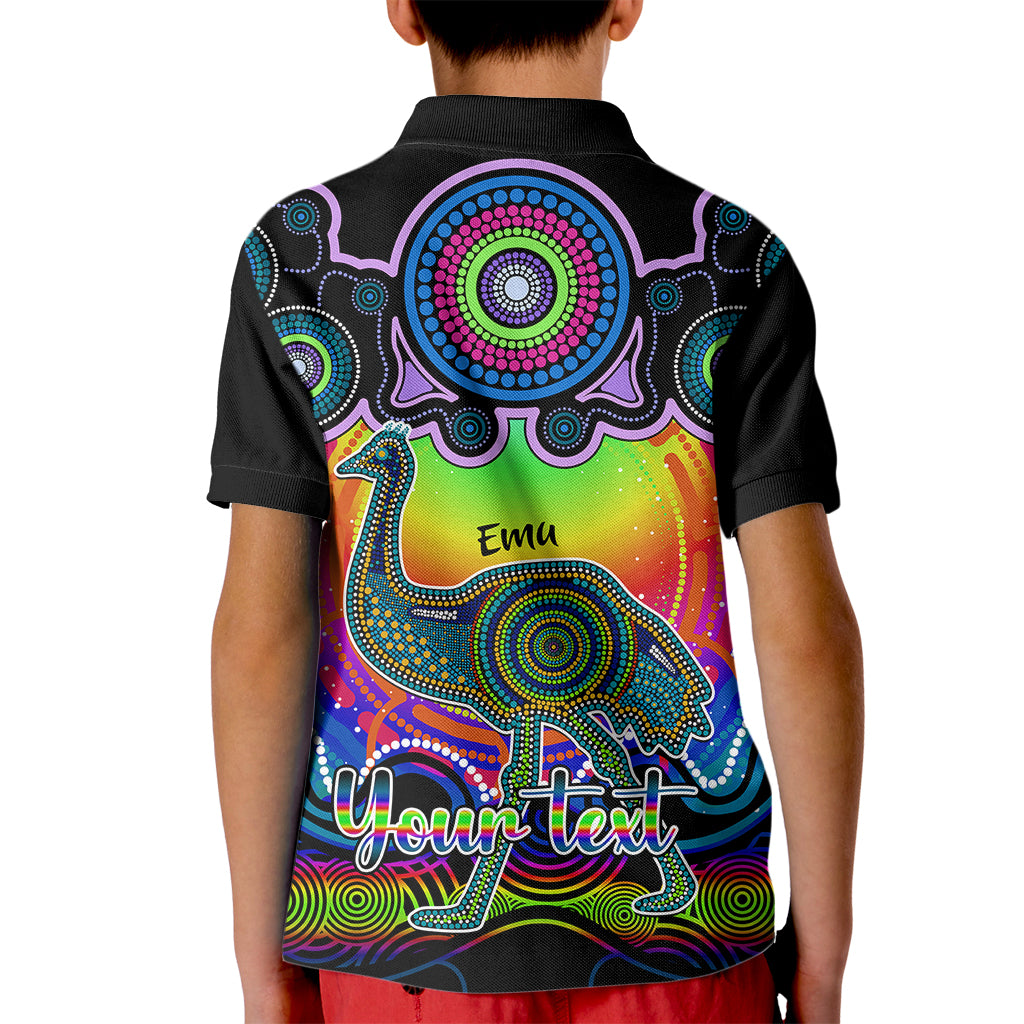 personalised-australia-aquarius-emu-zodiac-kid-polo-shirt-auz-astrology-aboriginal-rainbow